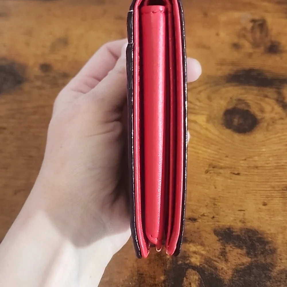 Red Men's Wallet Anti-theft Slim Wallet And Card Holder- With 2 ID Window Fasion